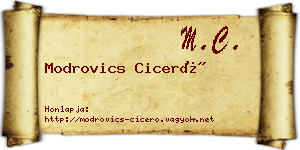 Modrovics Ciceró névjegykártya